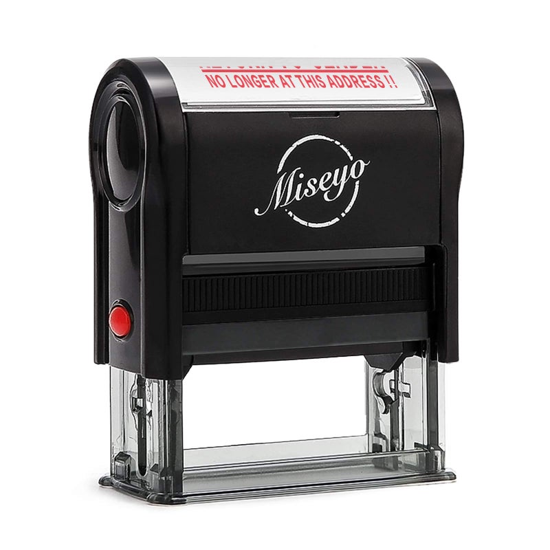 Miseyo Return to Sender NO Longer at This Address Self Inking Rubber Stamp - Red Ink - Large Size - Image 1